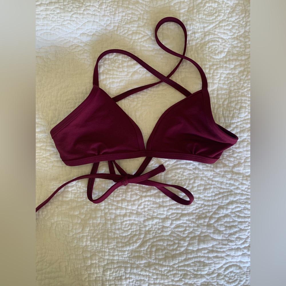 Jolyn Clothing Burgundy Bikini Top